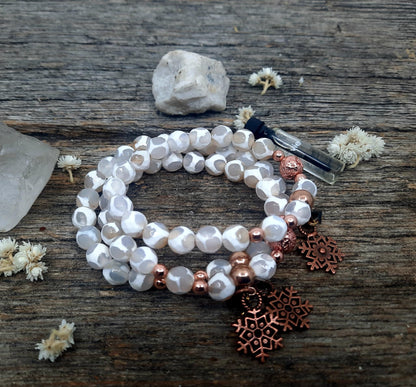 Bracelet diffuseur en Agate Blanche-Sérénité