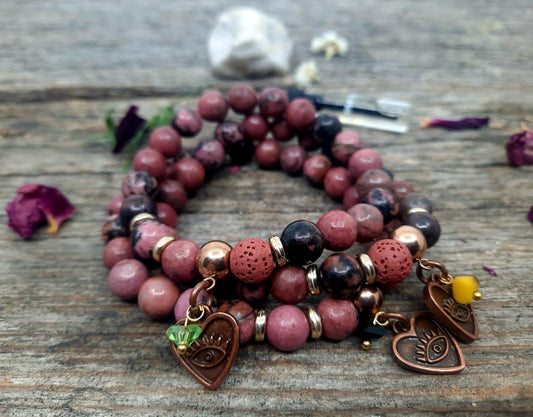 Bracelet diffuseur en Rhodonite-Amour & pardon